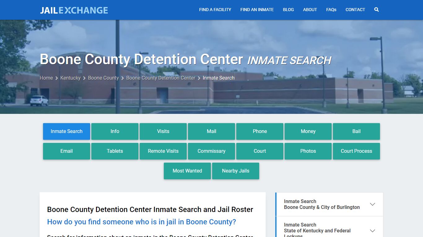 Boone County Detention Center Inmate Search - Jail Exchange
